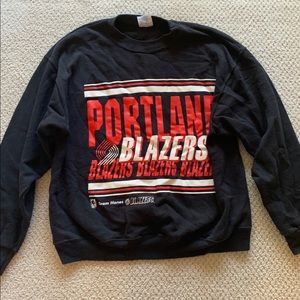 portland trail blazers black crew neck sweatshirt